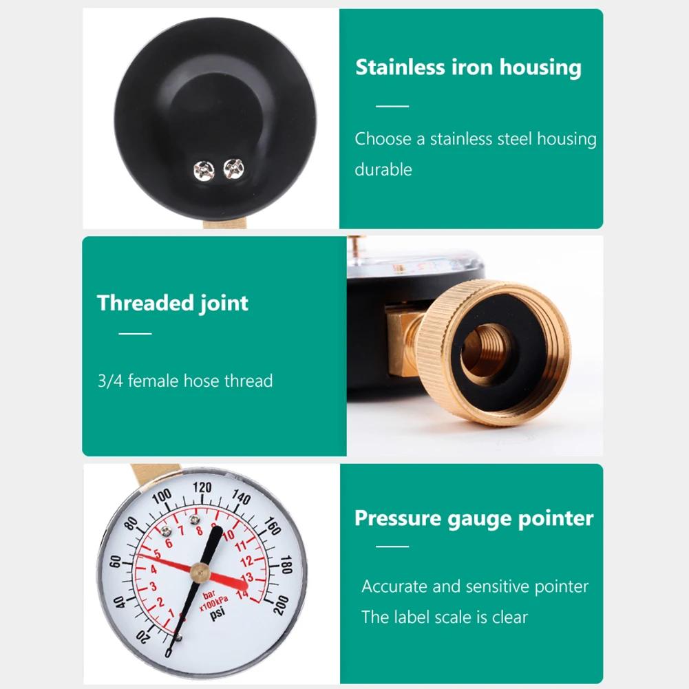 Манометр 15/30/60//100//160/200 PSI и бар для воздуха, газа, воды, топлива, жидкости. Тестер давления воздуха в шинах автомобиля, манометр для шин