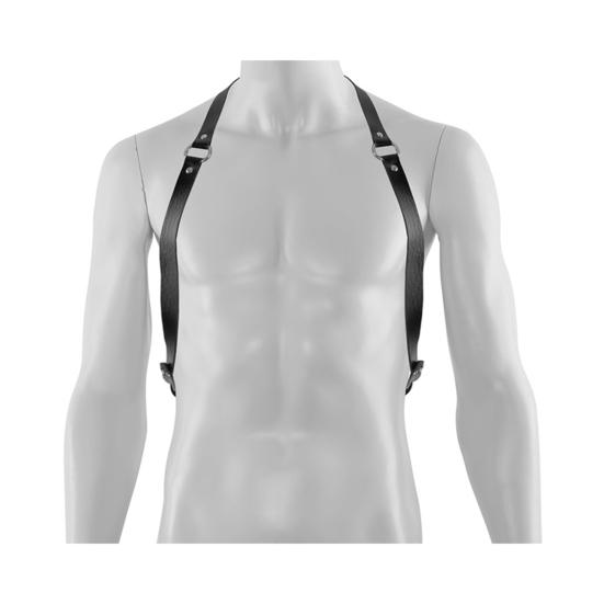 Men Women Punk Belt Punk Style Adjustable Faux Leather Harness with Buckled Straps Clothing Accessory