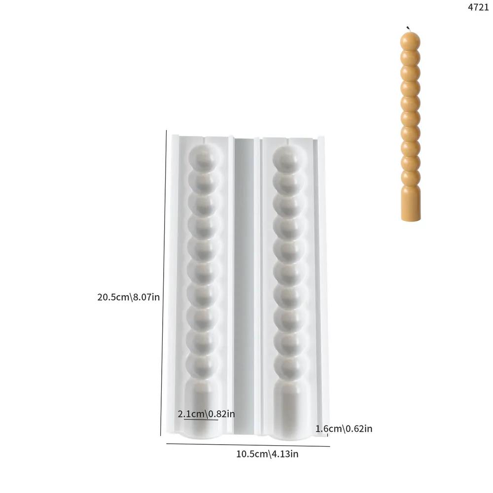 Silicone mold for making long corrugated candle with vertical relief