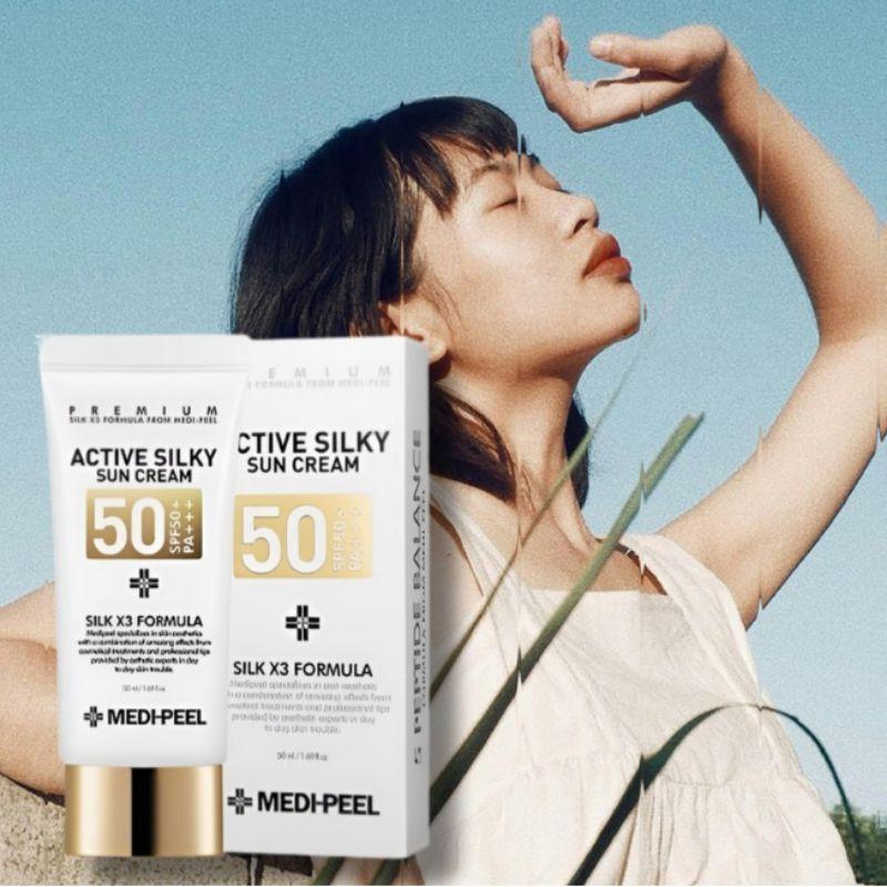 MEDI-PEEL Активный Шелковый Солнцезащитный Крем SPF50+ PA++ 50мл