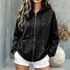 Женский повседневный свободный укороченный кардиган с капюшоном на молнии
