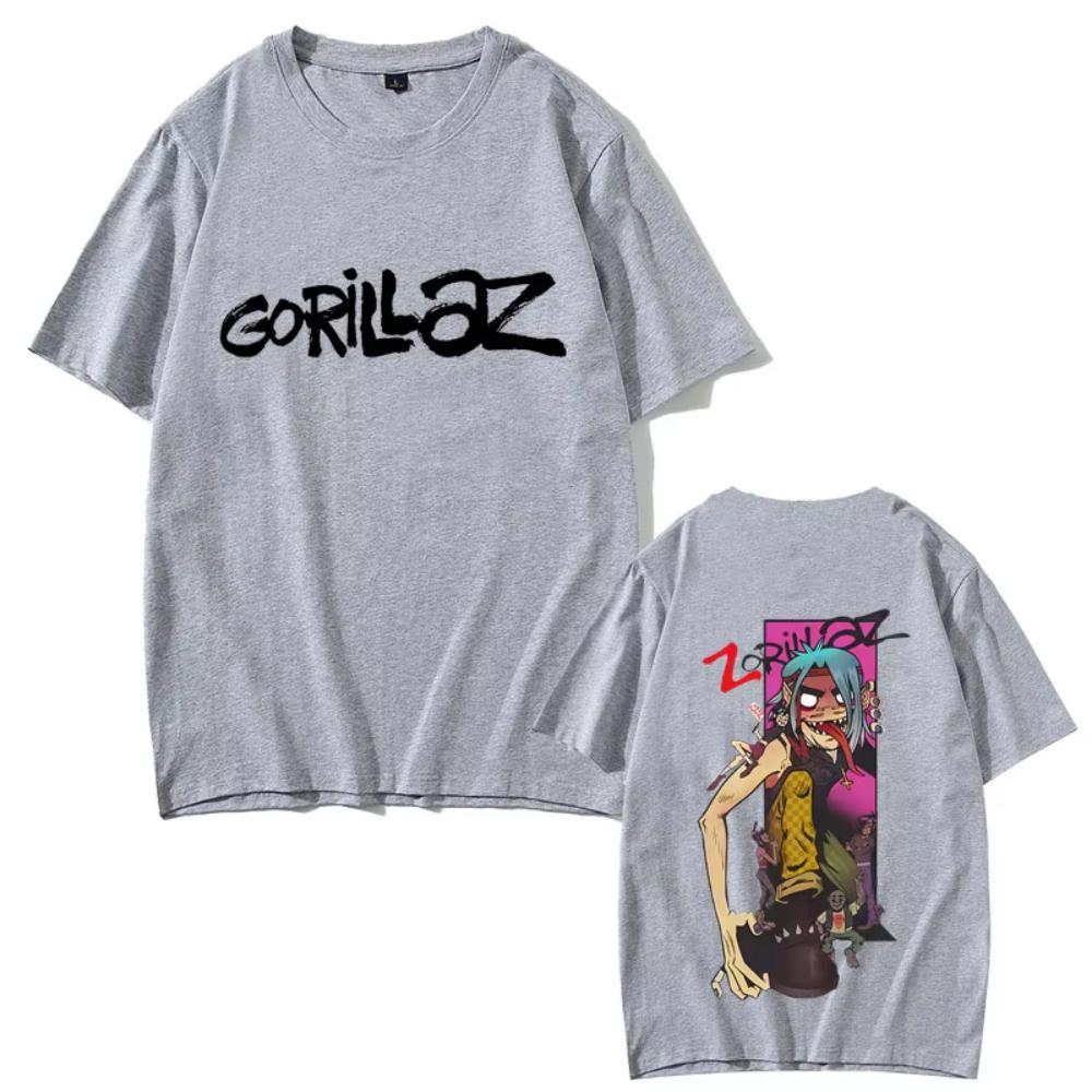 Gorillaz Band Tshirt Unisex Womens Hip Hop Rock Fashion Oversized Streetwear Summer High Quality Soft Cotton Short Sleeve Tshirt