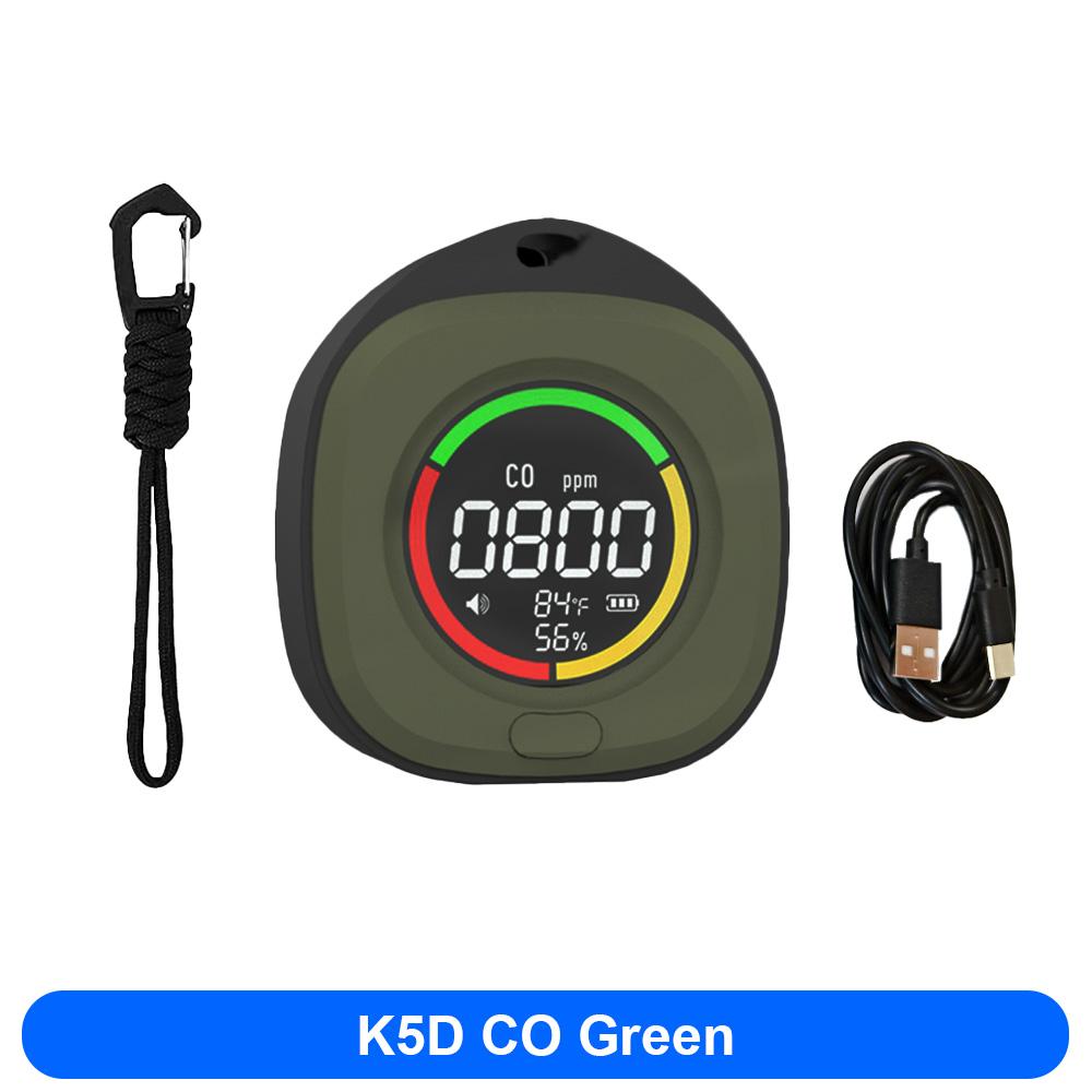 FMAi K5 Carbon Monoxide Detector Accurate detection LED Screen Portable Travel Rechargeable CO and CO2 Detector with alarm sound