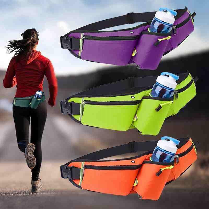 Waterproof Lightweight Running Waist Pack Men Women With Bottle Holder Outdoor Sports Belt Bag Marathon Gym Hiking
