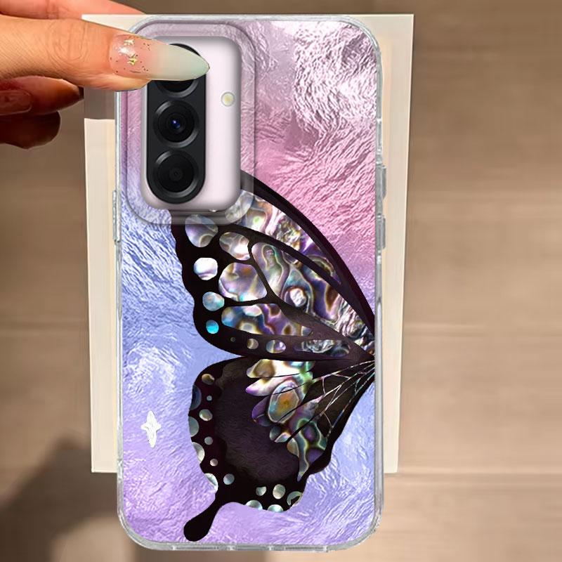 Case For Samsung Galaxy A56 A36 A16 A25 A35 A26 S25 S24 Plus Ultra FE 5G Phone Cover Butterfly Gradient For Samsung A55 Soft Bag