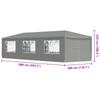Party Tent 900 x 300 x 255 cm Light Grey PE and Steel