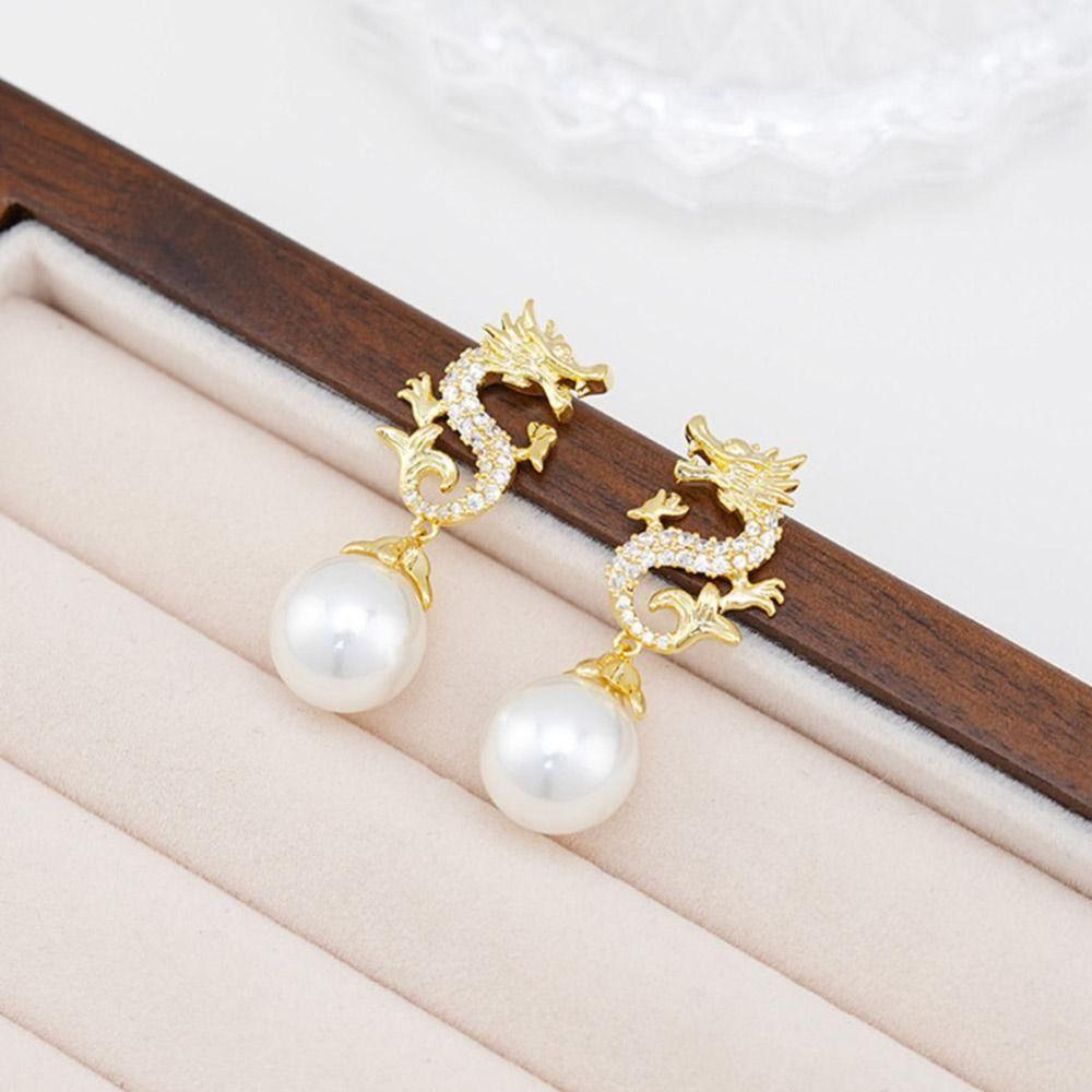 Висячие серьги с драконом зодиака, новогодние серьги китайского зодиака, висячие серьги с драконом из бисера, женские серьги