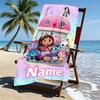 Custom Name Personalized Gabby's Dollhouse Print Beach Towel, for Trip Camping Beach Party Home Decor, Birthday Gift for Family & Friends