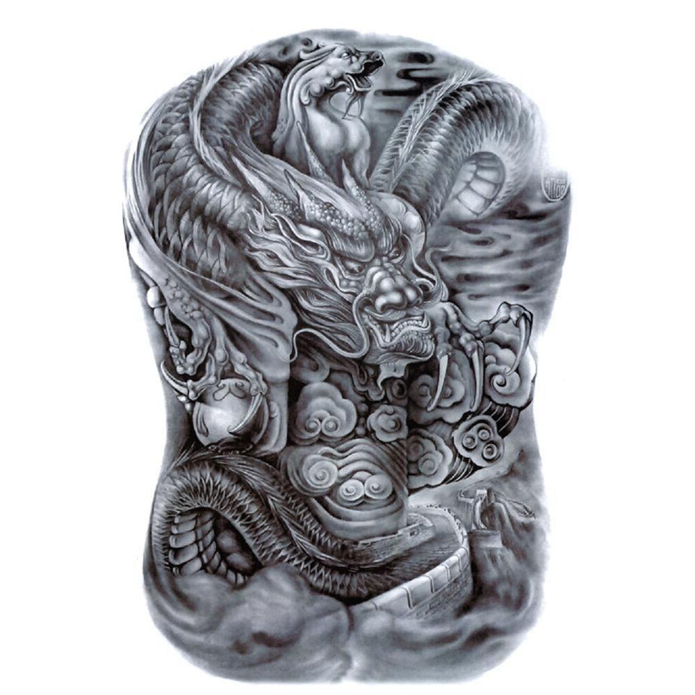 Fish Wolf Water transfer TemporaryTattoo Waterproof Decal Full Back Tattoo stickers Tattoo Sticker
