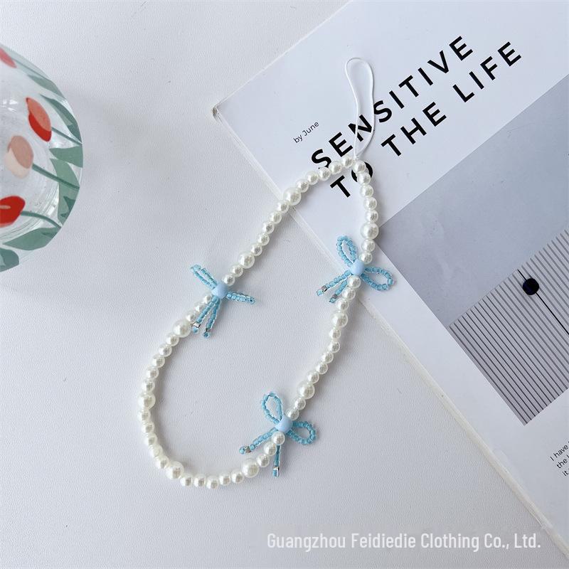 Ремешок для телефона ручной работы с синими бусинами в виде звезды из морской соли