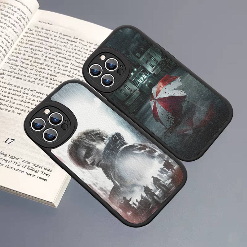 R-RESIDENT GAME E-EVILS Leather Phone Case For iPhone 16 15 14 13 12 11 Pro Max Plus Cover