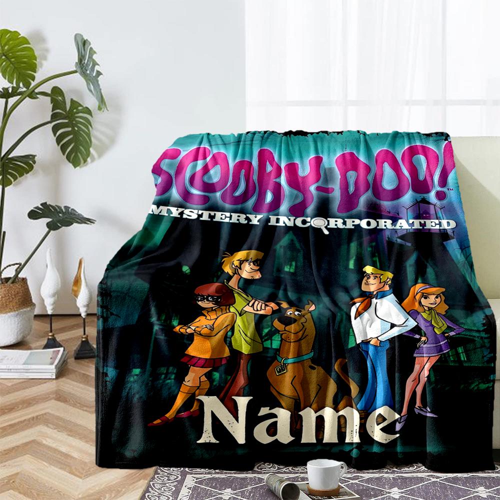 Custom Name Scooby-Doo Theme Printed Blanket - Perfect for Couch, Bed, Travel & Outdoor Use | Machine Washable, Cozy & Durable.