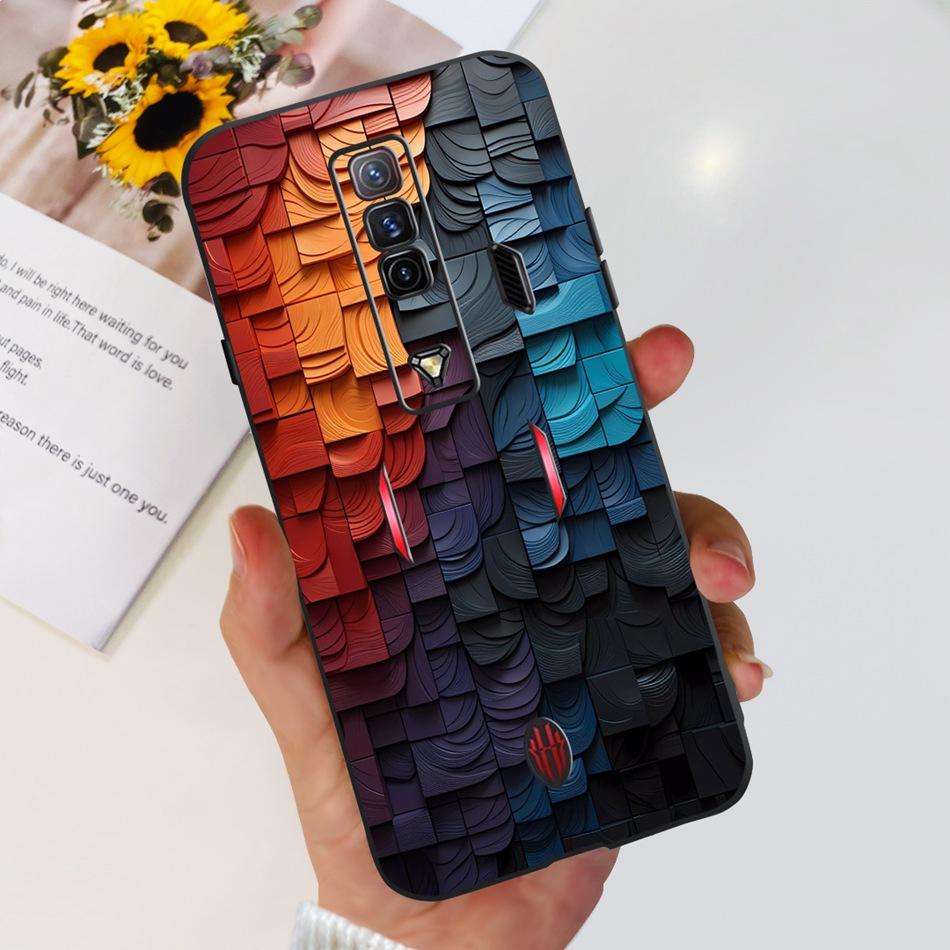 Чехол для ZTE Nubia Red Magic 7 7S Pro Zte nubia REDMAGIC 7S 7Pro Модный Крутой Узор Черный Силикон Мягкие Чехлы для Телефона