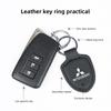 Metal/Leather Car Logo Key Chain Keyring Auto Interior Accessorie For Mitsubishi Eclipse Lancer Outlander ASX Colt I200 Ex Star