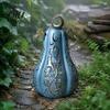 Retro Halloween Prop Light-Up Gourd Decoration, LED Twinkling Pumpkin Lantern, Resin Decorative Porch Figurine Ornament for Fall Indoor Outdoor