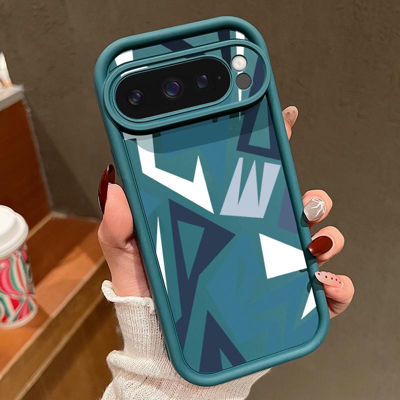 Ударопрочный чехол TPU с геометрическим рисунком для Google Pixel 9 Pro XL 8A 8 7 Pro 7A, матовый мягкий силиконовый защитный чехол для линз телефона