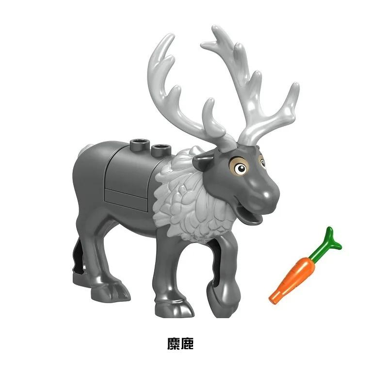 Christmas Elk Reindeer Deer Figures Animals Building Blocks Blocks Playthings Ideal for Children Children Xmas Toy Animals Block Christmas Gifts