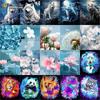 Diamond Painting Full Drill White Wolf Flower Animal Diamond Painting Handmade Art Landscape Diy Diamond Mosaic Painting Home Decoration