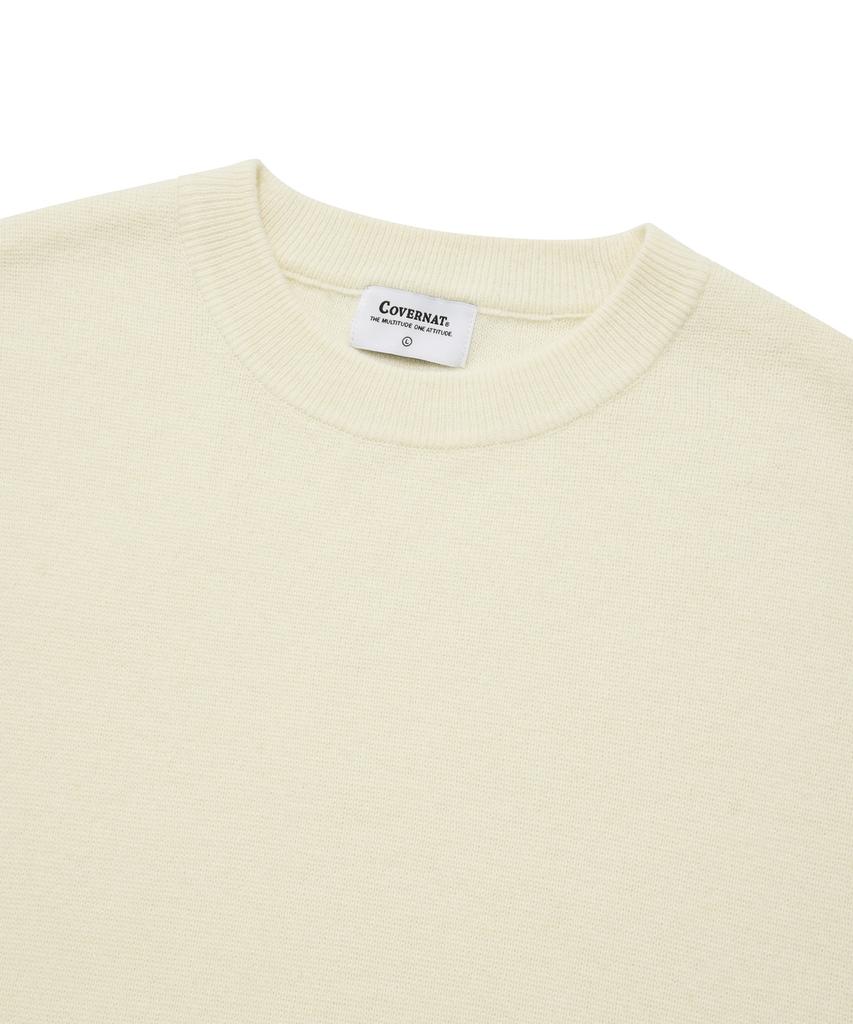 COVERNAT Lambswool Round Knit Ivory
