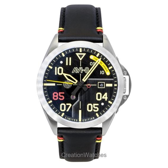 AVI-8 P-51 Mustang Patriot Автоматические Летчики Таскиги 85-летие Ограниченная Серия Черный Циферблат AV-4148-01 Мужские Часы