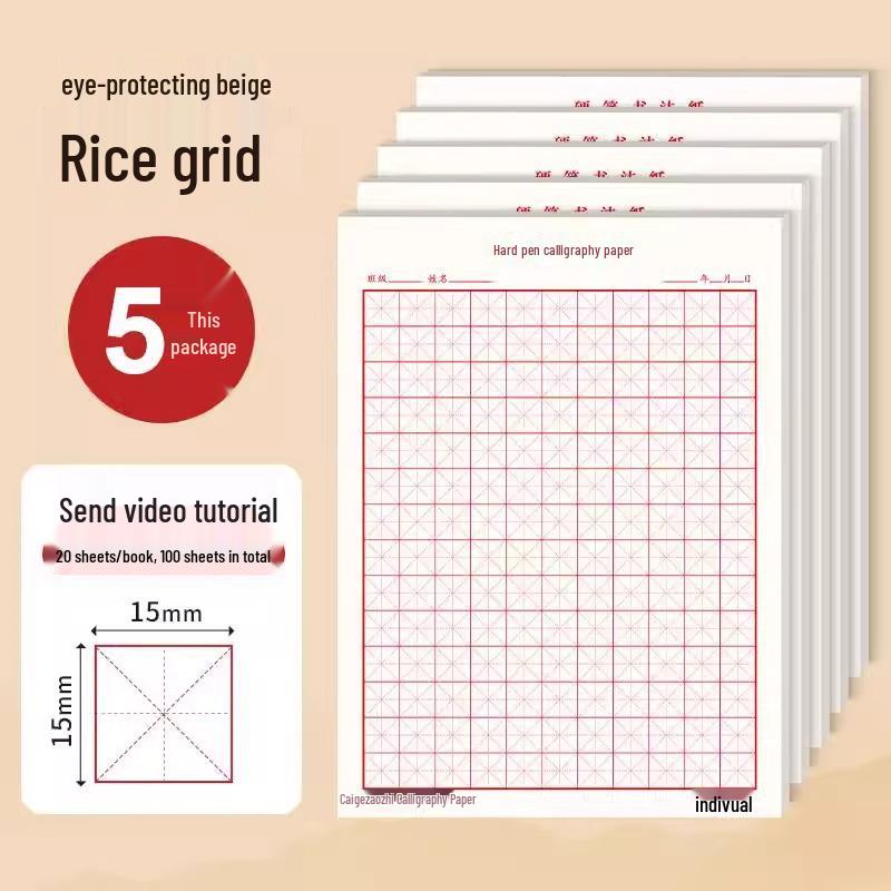 10 Large Tian Zi Ge Calligraphy Practice Books with Fountain Pen Paper