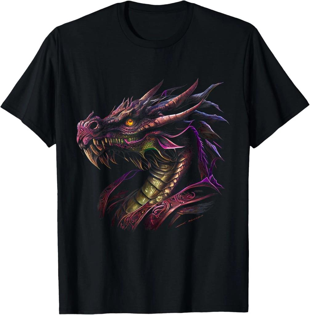 Thinking Dragon Lover Beautiful Purple Fun Fantasy Art Cool T-Shirt
