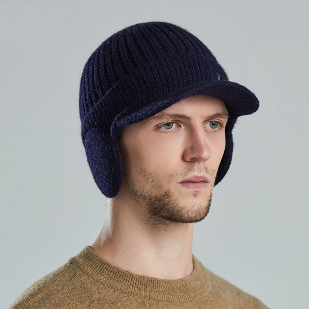 Добавить пуховую вязаную шапку ветрозащитную теплую бейсболку для защиты ушей для езды на открытом воздухе