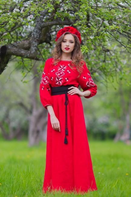 Льняное платье-Вышиванка женское с вышивкой, Украинское платье Вышитая сукня Вышиванки, Вышитое Платье, Вышитая одежда