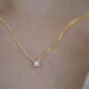 Minimalist Small Round CZ Pendant Necklace for Women Gold Color Chain Necklace Exquisite Girls Daily Wear Trendy Jewelry