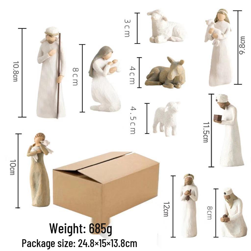 Настольное полимерное украшение «Рождественский вертеп»