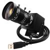 ELP 48MP Manual Zoom 10x Variable Focus Zoom USB Camera for 8K Telephoto UVC USB Bifocal PC Mini Video Industrial Varifocal Camera Webcam, 5-50mm, PC,