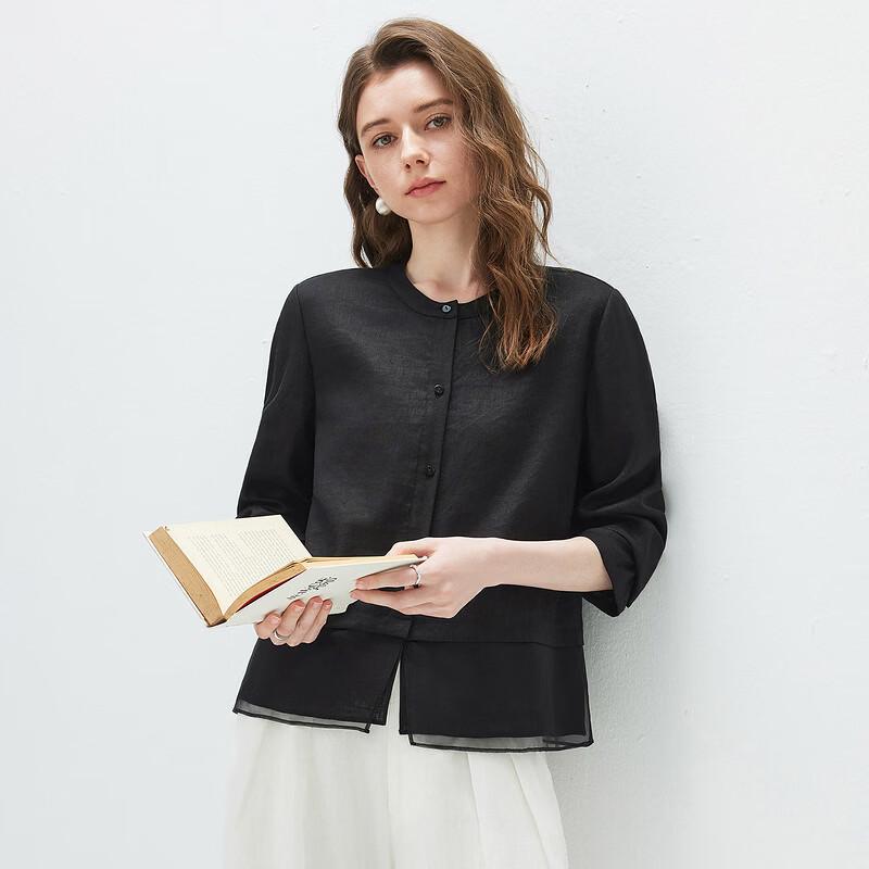 Женская куртка-жакет из органзы Lyocell Tencel с длинным рукавом
