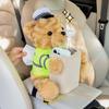 Автомобильная коробка для салфеток 2 в 1 Плюшевый медведь Подлокотник Автомобильное мусорное ведро Автомобильный диспенсер для салфеток Для грузовика SUV Седана RV Автомобильное путешествие