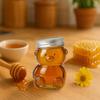 Glass jar TEDDY BEAR 80ml with a lid for preserves, spices, honey, decoration