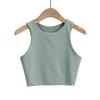 Женский топ на бретельках, летний повседневный однотонный топ без рукавов, облегающий женский жилет с круглым вырезом для повседневной носки