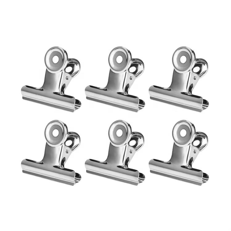 Hot Selling Silver Bulldog Binder Clips 15-Pack 1.2 Inch Metal Hinge ROHS Certified for Home Kitchen Office Supplies
