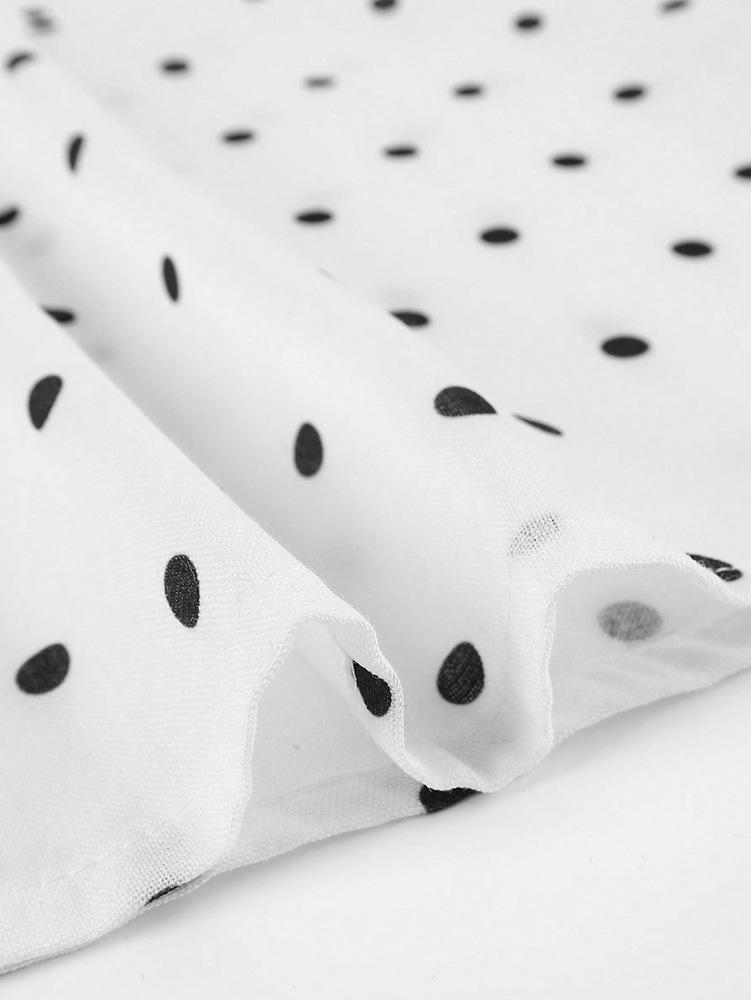 Женская свободная рубашка в горошек на пуговицах - Коллекция Весна/Осень 2026