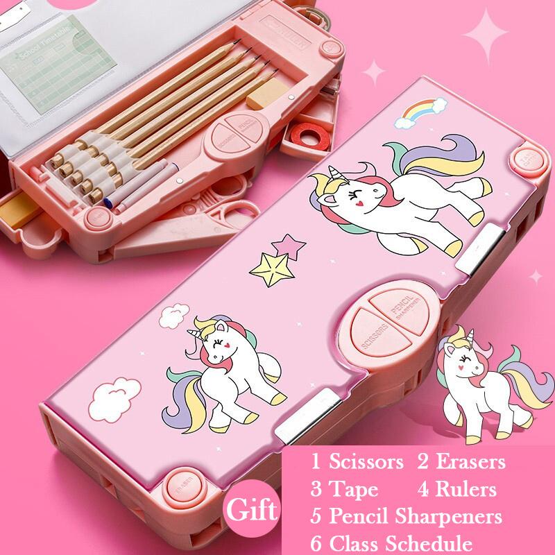 Kawaii Pencil Cases Multifunction Cute Pen Box Back To School Office Supplies For Girl Japanese Korean Storage Bag Stationery