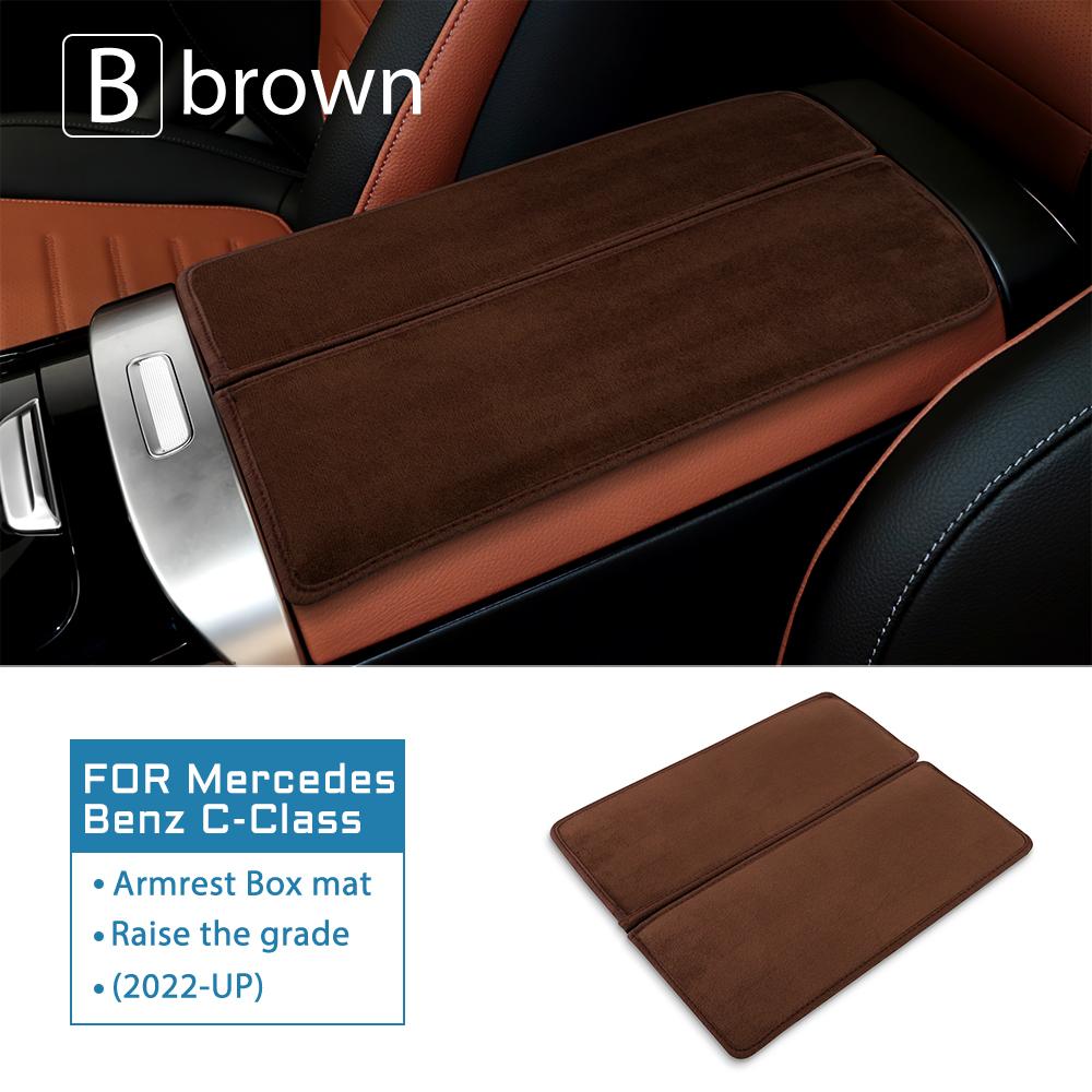 Car Armrest Box Cushion Fleece Pad Cover For Mercedes Benz A C E S Class GLE GLB GLA W205 W213 W167 W177 H247 X247 2015-