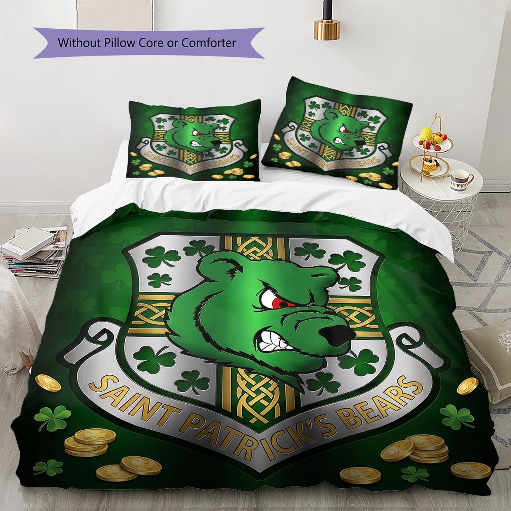 unionbears Pattern Bedding Quilt Set Quilt Cover Pillowcase Home Decoration Birthday Gift (1 * duvet cover + 2 * pillowcase, without core)
