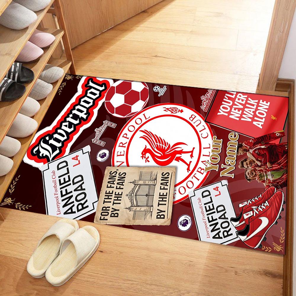 Liverpool Fc Customize Your Name Area Rug Perfect For Decorate Room Foyer Hallway Outdoor Antislip Carpet Office Home Decor