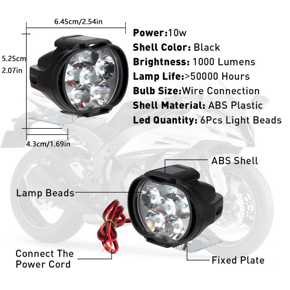 2 шт. Мотоциклетный свет Передний противотуманный ходовой свет с переключателем Мотоциклетный аксессуар