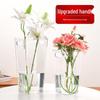 Transparent Cylindrical Glass Flower Vase