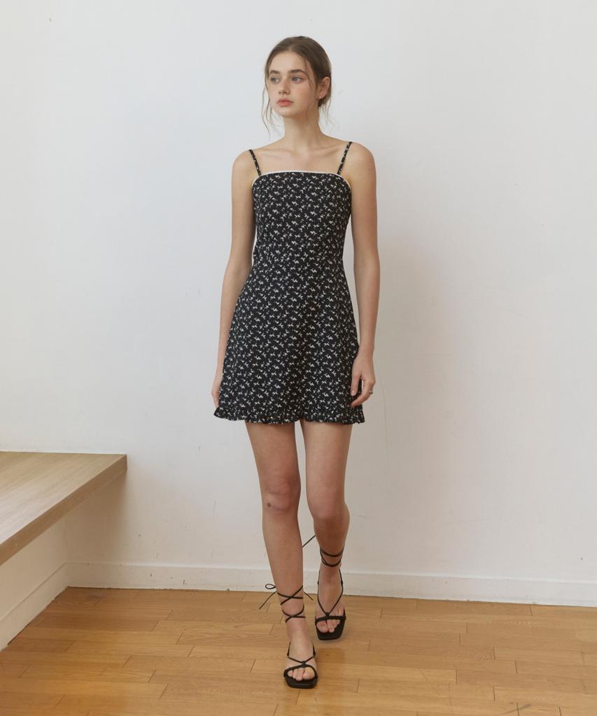 Adowl Lovey Vintage Pattern Mini Dress - Black