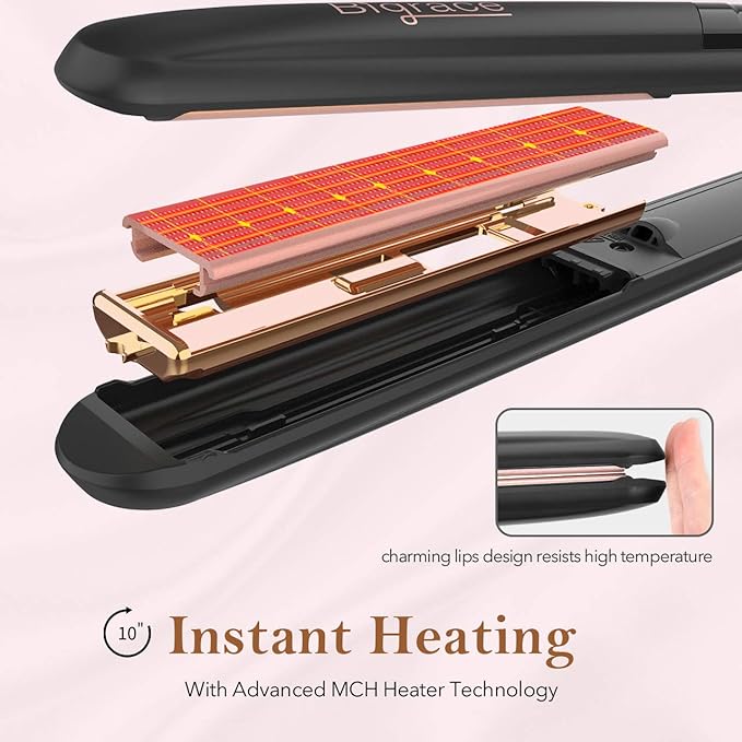 Big Stock Dual Voltage Worldwide Use 11 Temperatures Titanium Hair Straightener with US Plug for E-commerce Customers