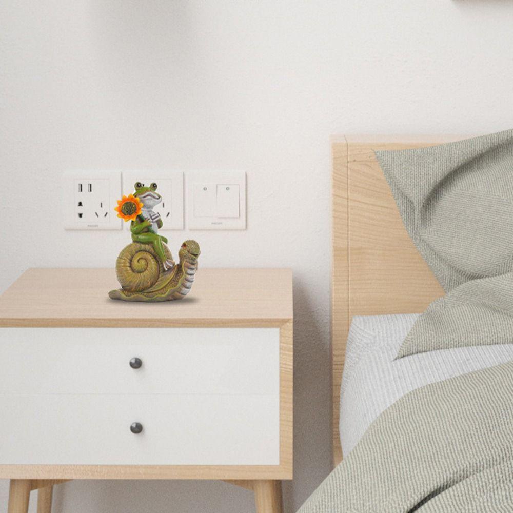 Смола Животное Скульптура Креативные Миниатюры Фигурка Микро Ландшафт Лягушка Статуя Газон