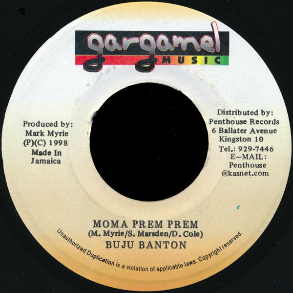 7inch Record BUJU BANTON - Moma Prem Prem NONE Gargamel Music 1998 Jamaica Reggae, Ska & Dub Used