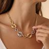 Gold Silver Color Chain Necklace Geometric Lobster Clasp Bangle New Stainless Steel Bracelet  Gifts