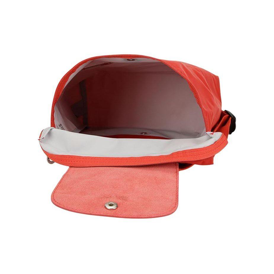 Longchamp Le Pliage Green 26 Foldable Snap Button Zipper Closure Recycled Polyamide Canvas Backpack Women backpack Bright-Red 1699919P83