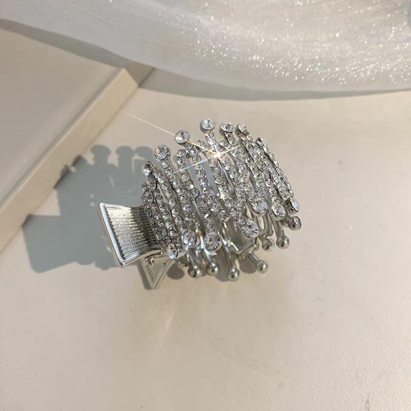 1 шт. Модные металлические заколки для волос с кристаллами и искусственным жемчугом для женщин, девушек, для вечеринок, для хвостика, изысканные аксессуары для волос